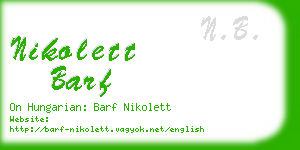 nikolett barf business card